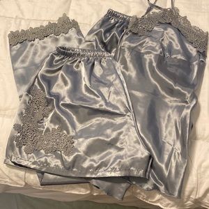 THREE Piece Silk Lace PJ set
